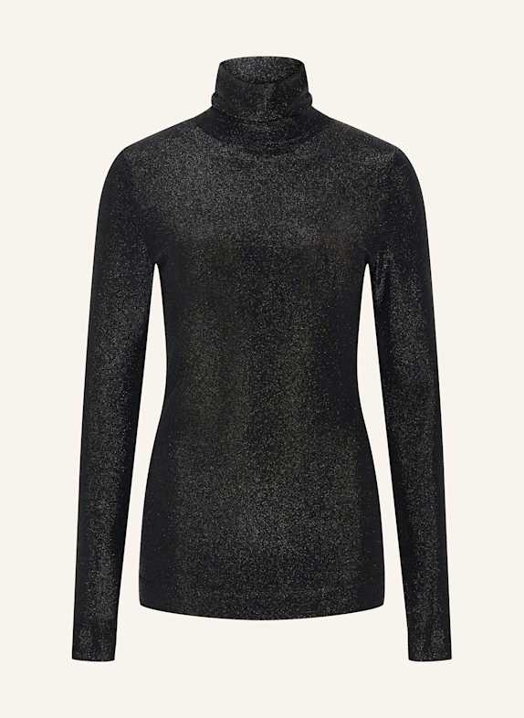SLY 010 ISRA turtleneck sweater with glitter yarn BLACK
