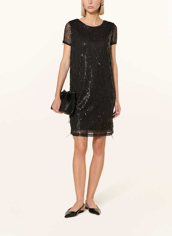 darling harbour Mesh-Kleid mit Pailletten BLACK