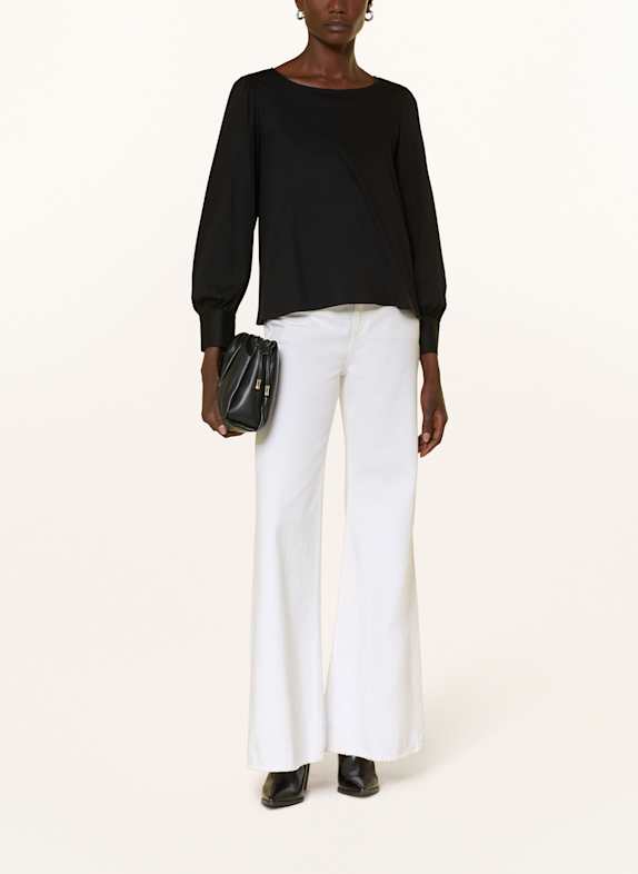 Soluzione Bluse mit Volants SCHWARZ