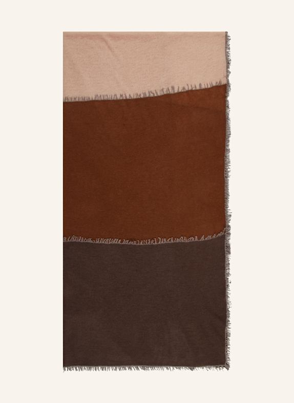 PURSCHOEN Cashmere scarf BROWN/ NUDE/ TAUPE