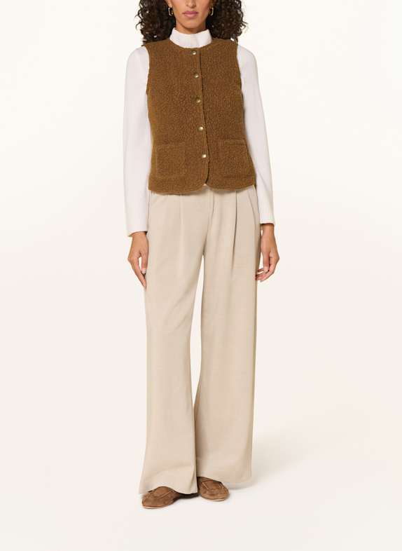 Grasegger Teddyfell-vest LICHTBRUIN