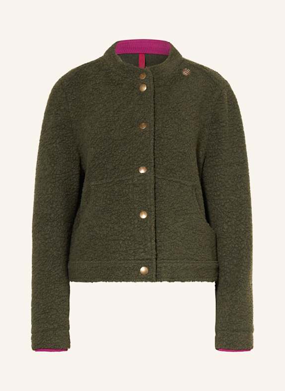 Grasegger Trachtenjacke GRÜNTEN aus Bouclé DUNKELGRÜN