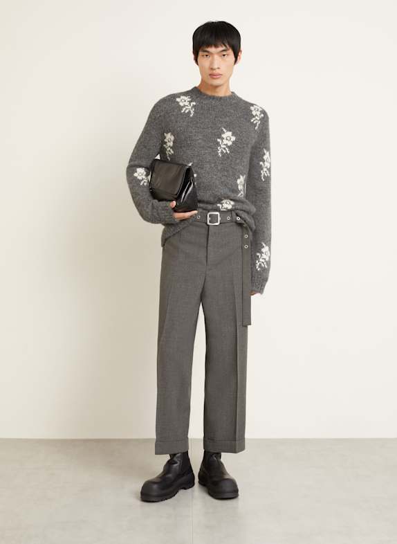 JIL SANDER Alpaca trui GRIJS / CRÈME