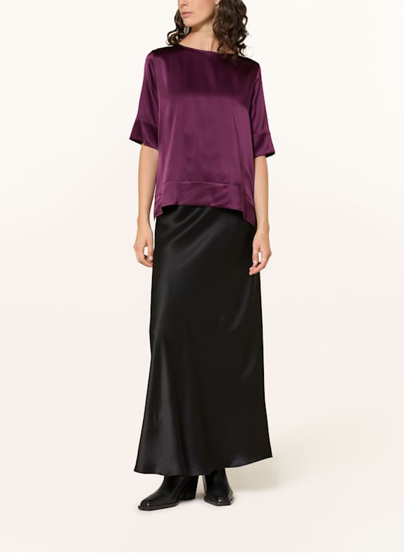 (THE MERCER) N.Y. Zijden blouse met 3/4-mouwen FUCHSIA