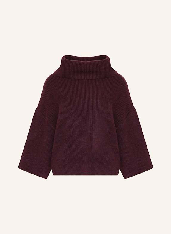 comma Rollkragenpullover DUNKELROT