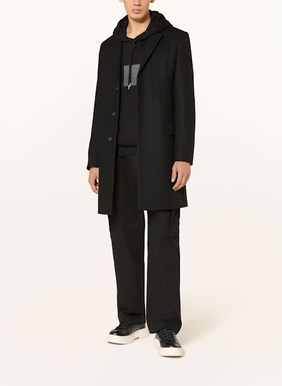 HUGO Wollmantel MIGOR2541 SCHWARZ