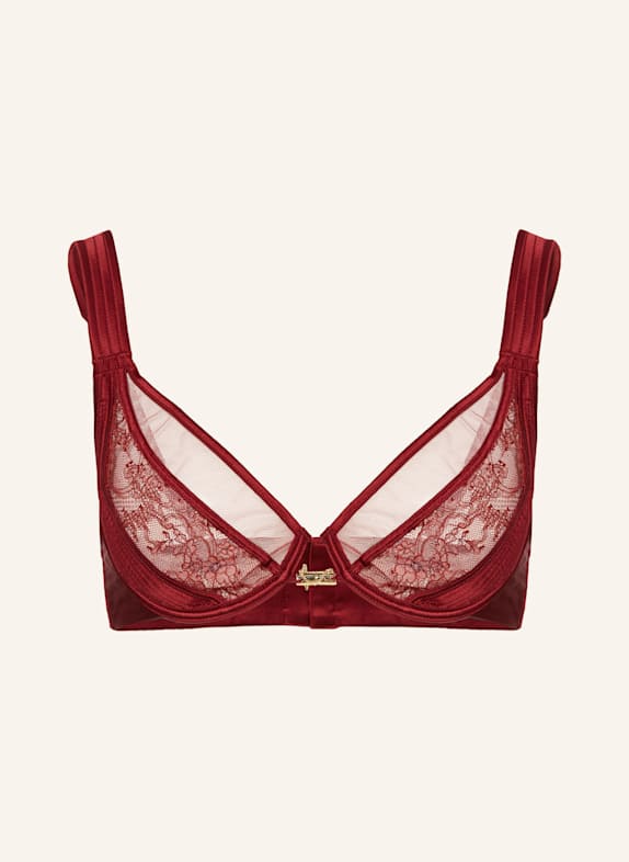 LIVY Balconette-BH PALACE aus Satin DUNKELROT
