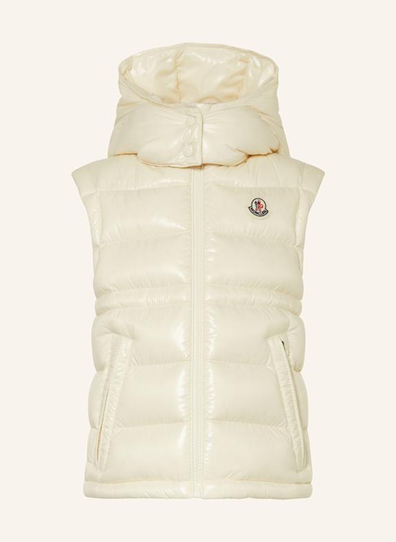 MONCLER enfant Daunenweste ANIA mit abnehmbarer Kapuze BEIGE