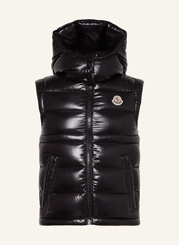 MONCLER enfant Daunenweste ANIA mit abnehmbarer Kapuze SCHWARZ
