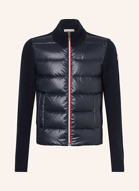 MONCLER enfant Daunenjacke im Materialmix DUNKELBLAU