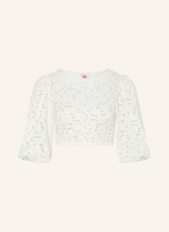 Spieth & Wensky Dirndlbluse GERALDINE aus Lochspitze WEISS