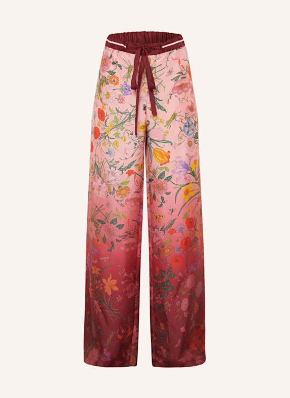 GUCCI Satinhose aus Seide PINK/ ROSA/ GRÜN