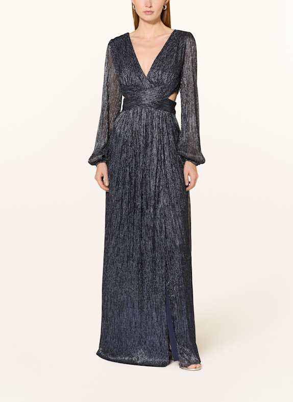 SWING Abendkleid mit Glitzergarn und Cut-outs DUNKELBLAU