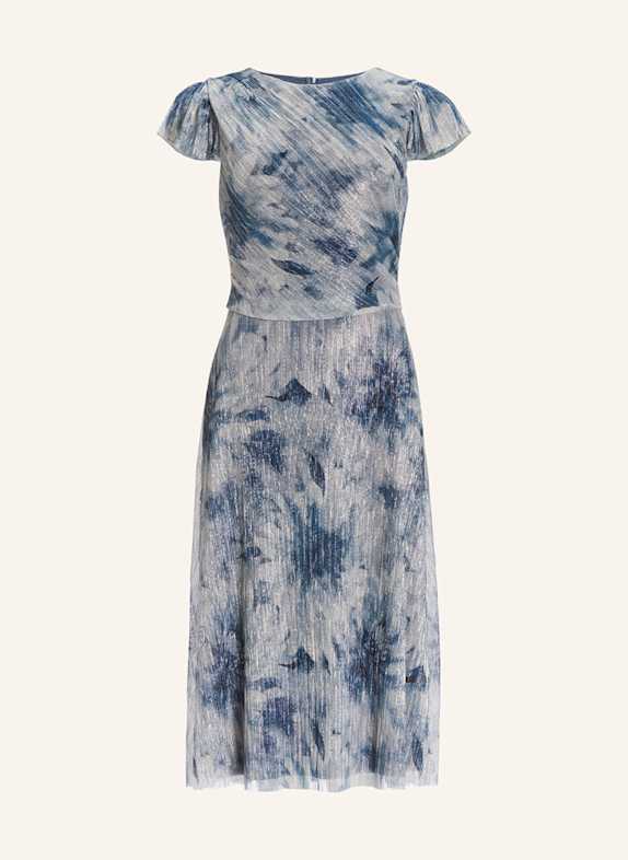 SWING Cocktailkleid mit Plissees und Glitzergarn HELLBLAU/ DUNKELBLAU/ SILBER