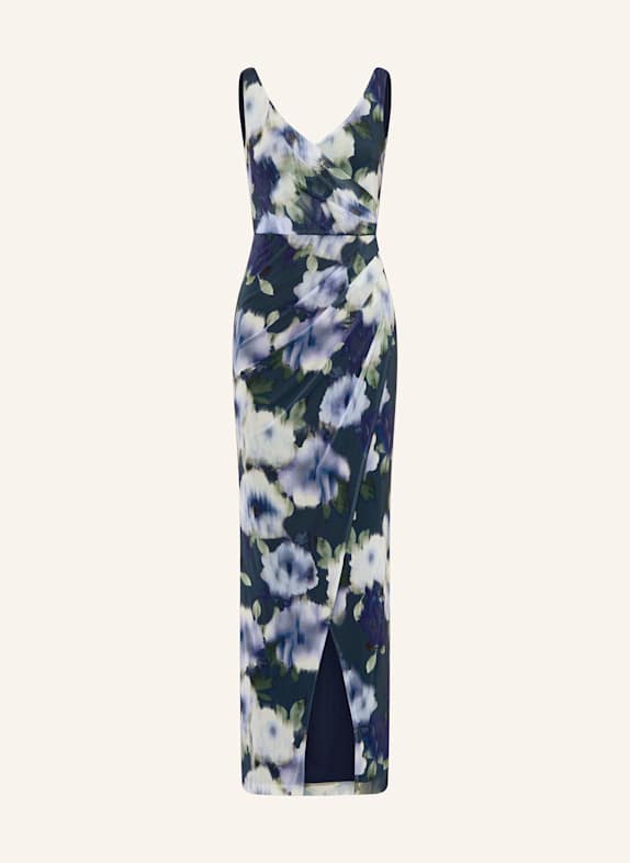 SWING Abendkleid aus Mesh DUNKELBLAU/ DUNKELGRÜN/ WEISS