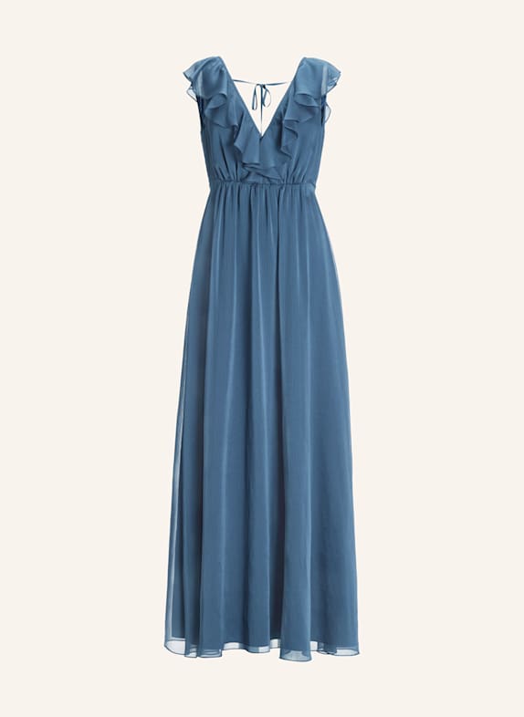 SWING Abendkleid mit Volants BLAU