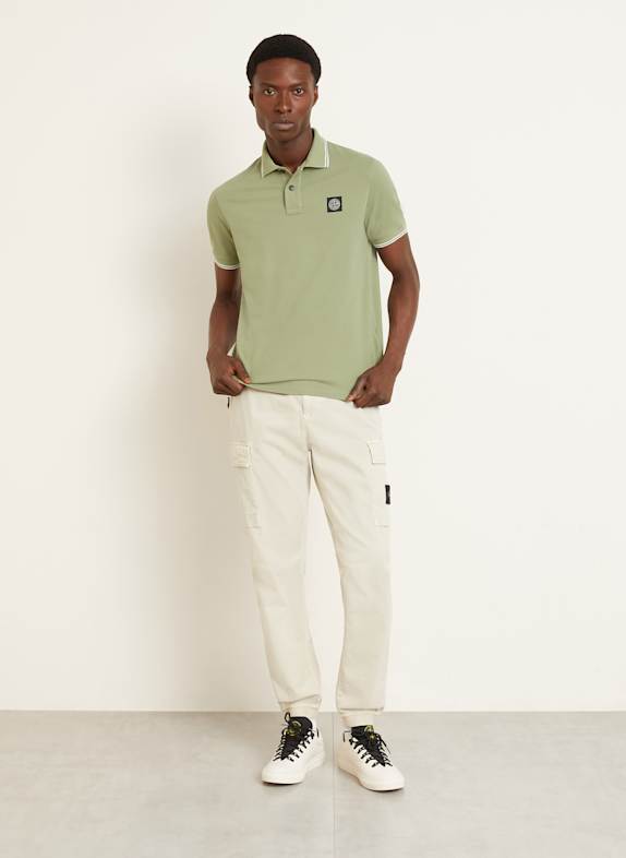 STONE ISLAND Piqué-Poloshirt HELLGRÜN
