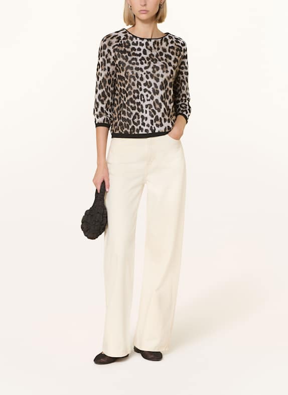 monari Pullover mit 3/4-Arm SCHWARZ / BEIGE / CREME