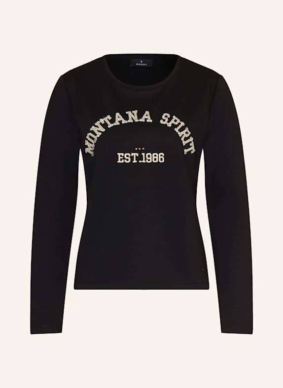 monari Sweatshirt mit Schmucksteinen SCHWARZ