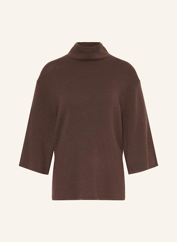 FTC CASHMERE Rollkragenpullover aus Cashmere mit 3/4-Arm BRAUN