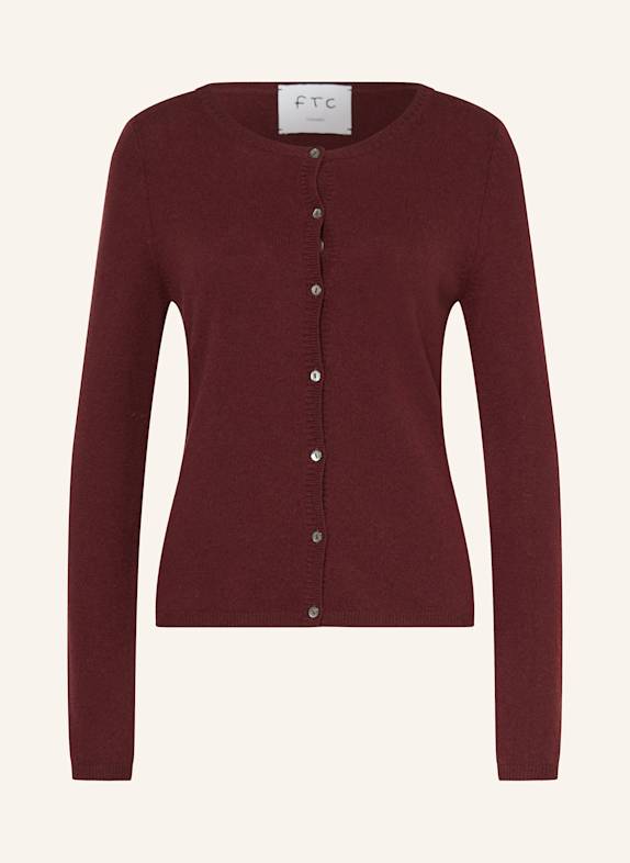 FTC CASHMERE Strickjacke aus Cashmere DUNKELROT