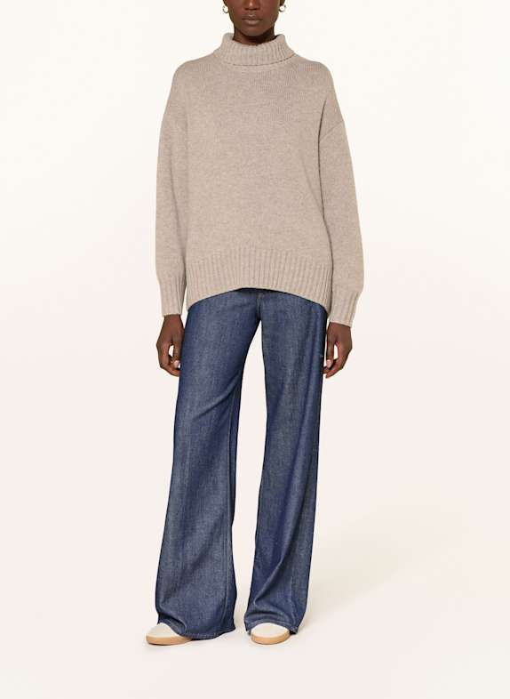 FTC CASHMERE Trui met col van kasjmier LICHTBRUIN