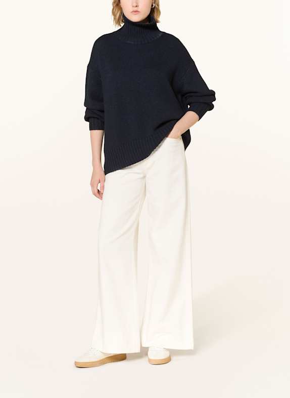 FTC CASHMERE Trui met col van kasjmier DONKERBLAUW