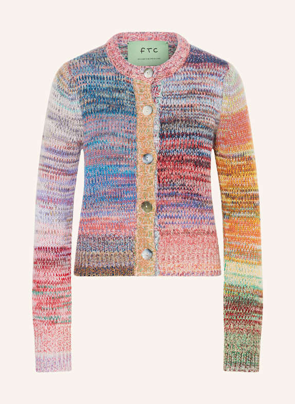 FTC CASHMERE Strickjacke PINK/ GELB/ BLAU