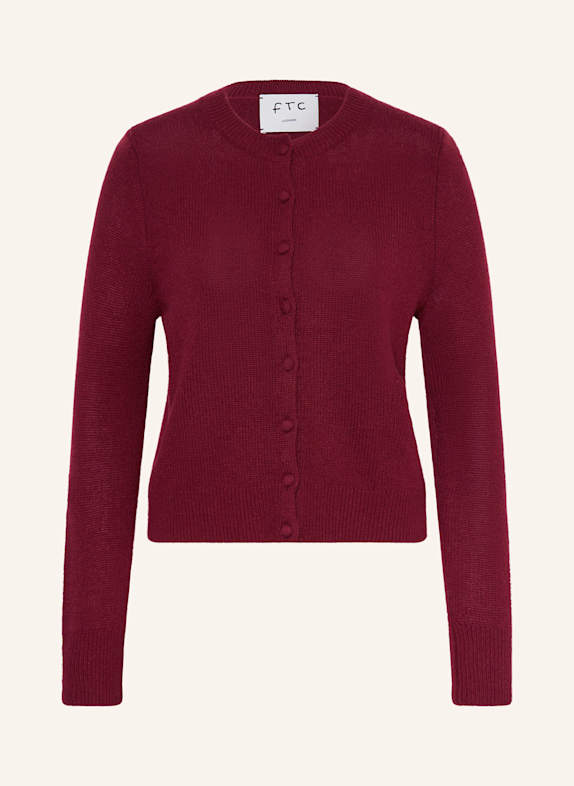 FTC CASHMERE Strickjacke aus Cashmere DUNKELROT