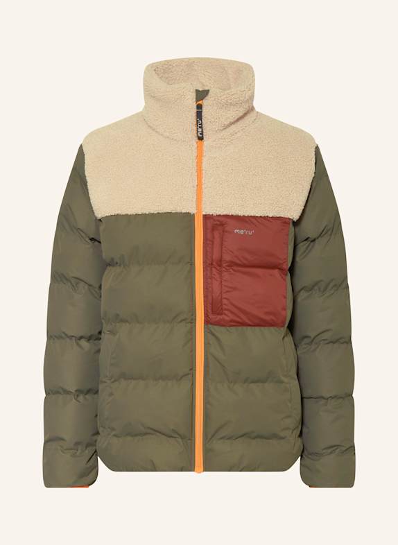 me°ru' Steppjacke ROSKILDE PETROL / ROT / ECRU