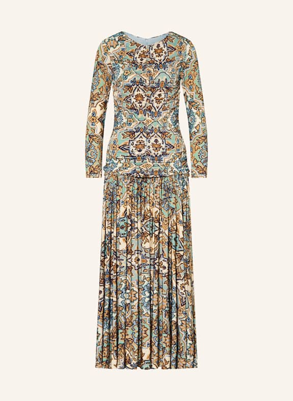 FARM RIO Jerseykleid WINTER TAPESTRY mit 3/4-Arm BEIGE / BLAUGRAU / ECRU