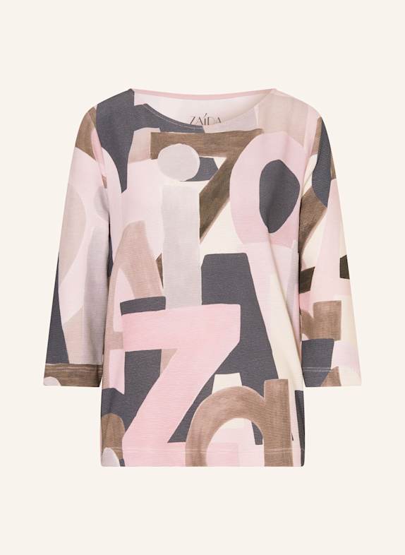 ZAÍDA Shirt mit 3/4-Arm ECRU/ DUNKELBLAU/ ROSA