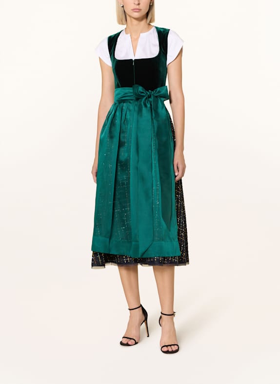 TALBOT RUNHOF Dirndl DONKERBLAUW / DONKERGROEN / GEEL