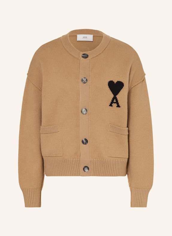 AMI PARIS Strickjacke CAMEL / SCHWARZ