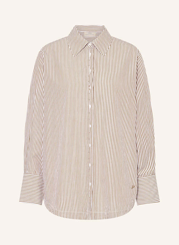 YERSE Hemdbluse BOSTON CAMEL / WEISS