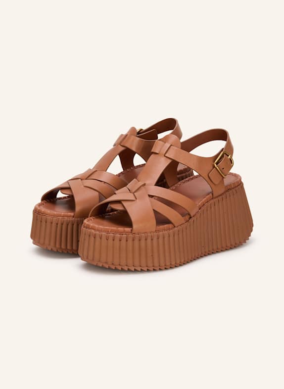 Chloé Platform sandals NAMA 27T GINGER BROWN
