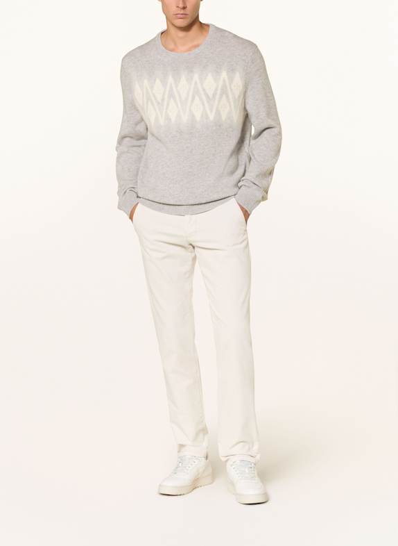 van Laack Pullover VL-CASH HELLGRAU / WEISS