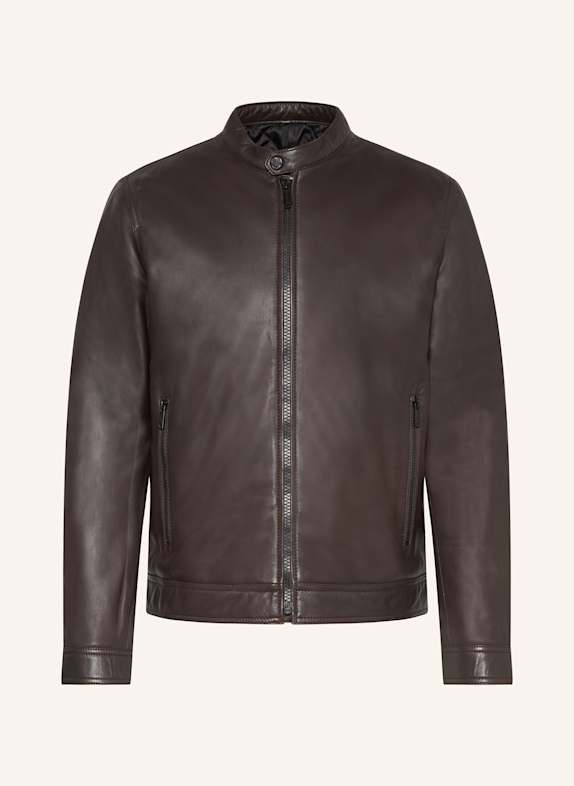 STRELLSON Lederjacke JACE SLIM DUNKELBRAUN