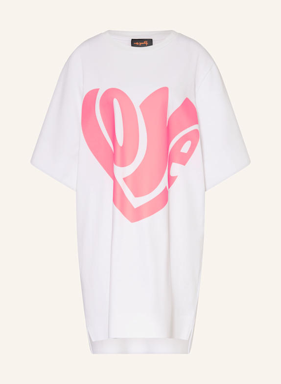 miss goodlife Sweatkleid WEISS/ NEONPINK