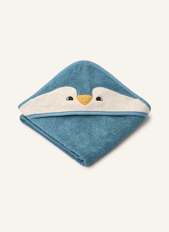 LIEWOOD Serviette à capuche ALBERT PENGUIN BLEU