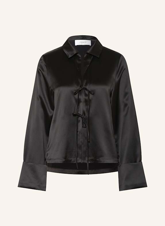 LADNERI Satinbluse SCHWARZ