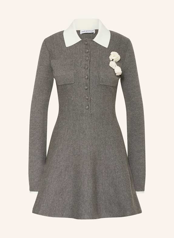 self-portrait Strickkleid GRAU