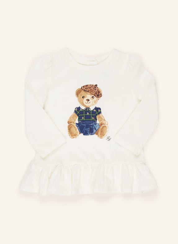 T-Shirt mit Lochstickereien Longsleeve CREME/ BRAUN/ BLAU