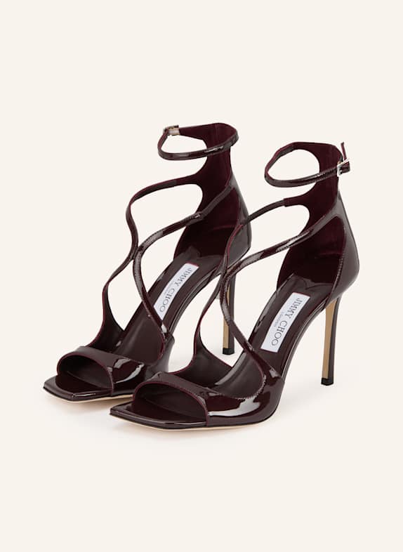 JIMMY CHOO Patent sandals AIZA 95 DARK RED