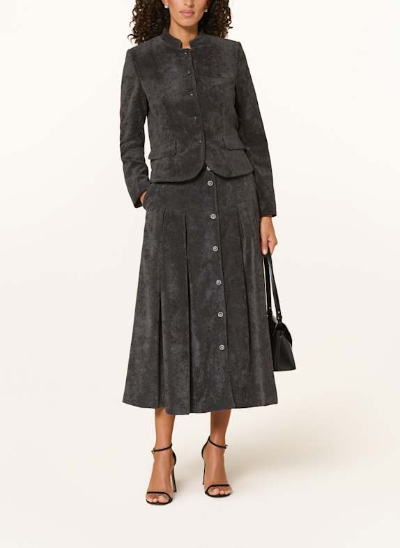 BERWIN & WOLFF Traditionele rok van corduroy DONKERGRIJS