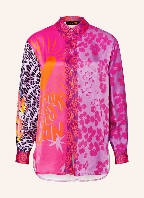 miss goodlife Hemdbluse aus Satin LILA / PINK / ORANGE