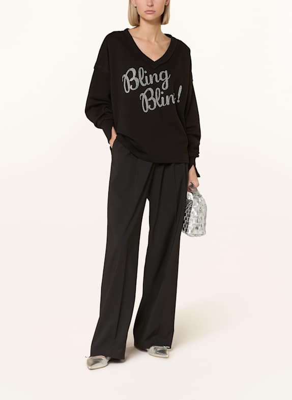 miss goodlife Sweatshirt met sierstenen ZWART