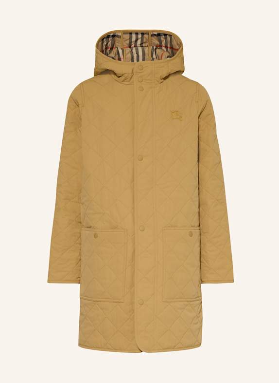 BURBERRY Prošívaný kabát VELBLOUDÍ