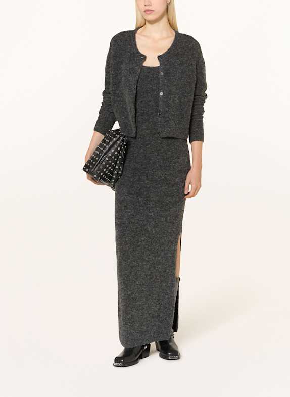 GESTUZ Set GZALPHA: Strickkleid und Strickjacke mit Alpaka DUNKELGRAU