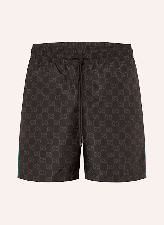 GUCCI Swim Shorts BLACK/ GREEN/ RED